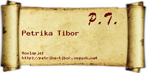 Petrika Tibor névjegykártya