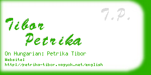 tibor petrika business card